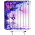 thumbnail image 5 of SPXUBZ Butterfly Shower Curtain Fantasy Blue and Purple Flower with Hooks,Blue Purple(72"WX72"H), 5 of 5