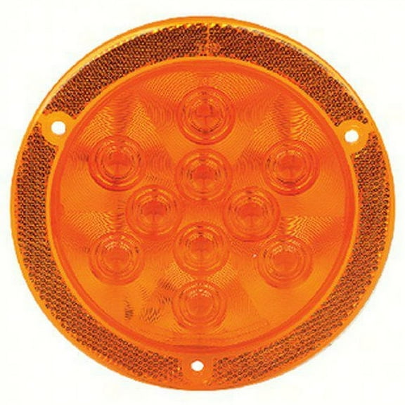 Fultyme RV 1152 LED 4" Round Sealed Light with Reflex Mounting Flange, Yellow - Parking/Turn Signal