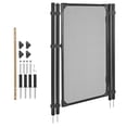 thumbnail image 1 of KFFKFF Pool Fence Gate, 4 x 2.5 ft Inground Swimming Pool Fences Gate, Outdoor Security Fencing Door Kit with Self-Closing and Self-Locking Design, 352 gsm Teslin PVC Mesh, Easy Installation, Black, 1 of 9