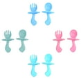thumbnail image 3 of baby eating training spork 4 Set Baby Spoon Fork Plastic Safe Eating Training Premium Spoon Fork Baby Tableware for Toddlers, 3 of 9