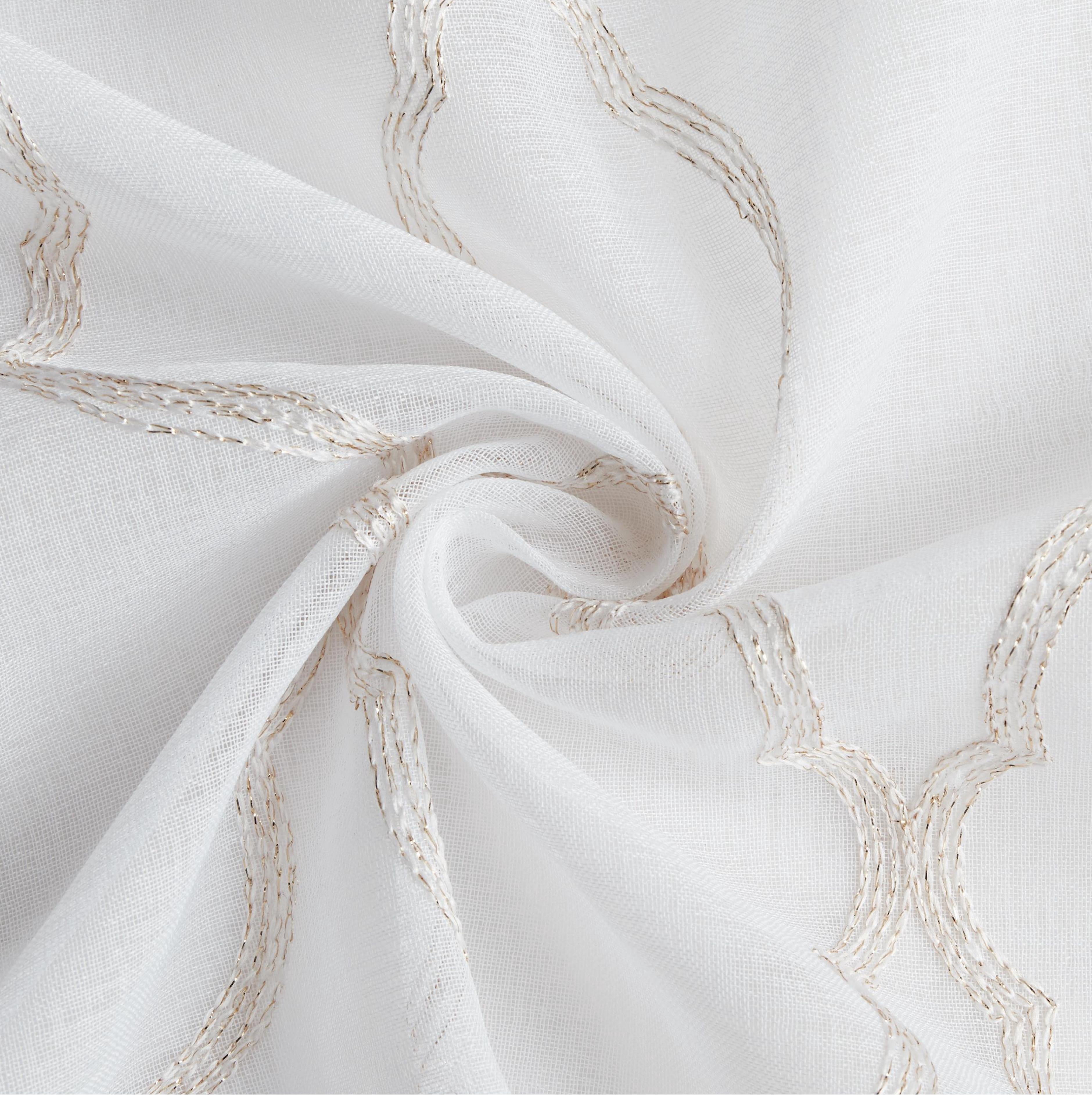 Dainty Home Single Light Filtering Grommet Curtain Panel, Metallic Embroidered, 54"x84"