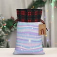 thumbnail image 5 of Rocae Striped Gradient Print Christmas Drawstring Linen Gift Bag with Drawstrings Treat Bag Goody Present Bags for Christmas Party Favor, 5 of 8