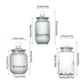 thumbnail image 2 of 22Oz Decorative Glass Storage Jar With Flower-Shaped Lid & Airtight Seal, Textured Quilted Pattern, Ideal For Storing , Candies, Tea, Spices Or Small Trinkets For Home,, 2 of 5