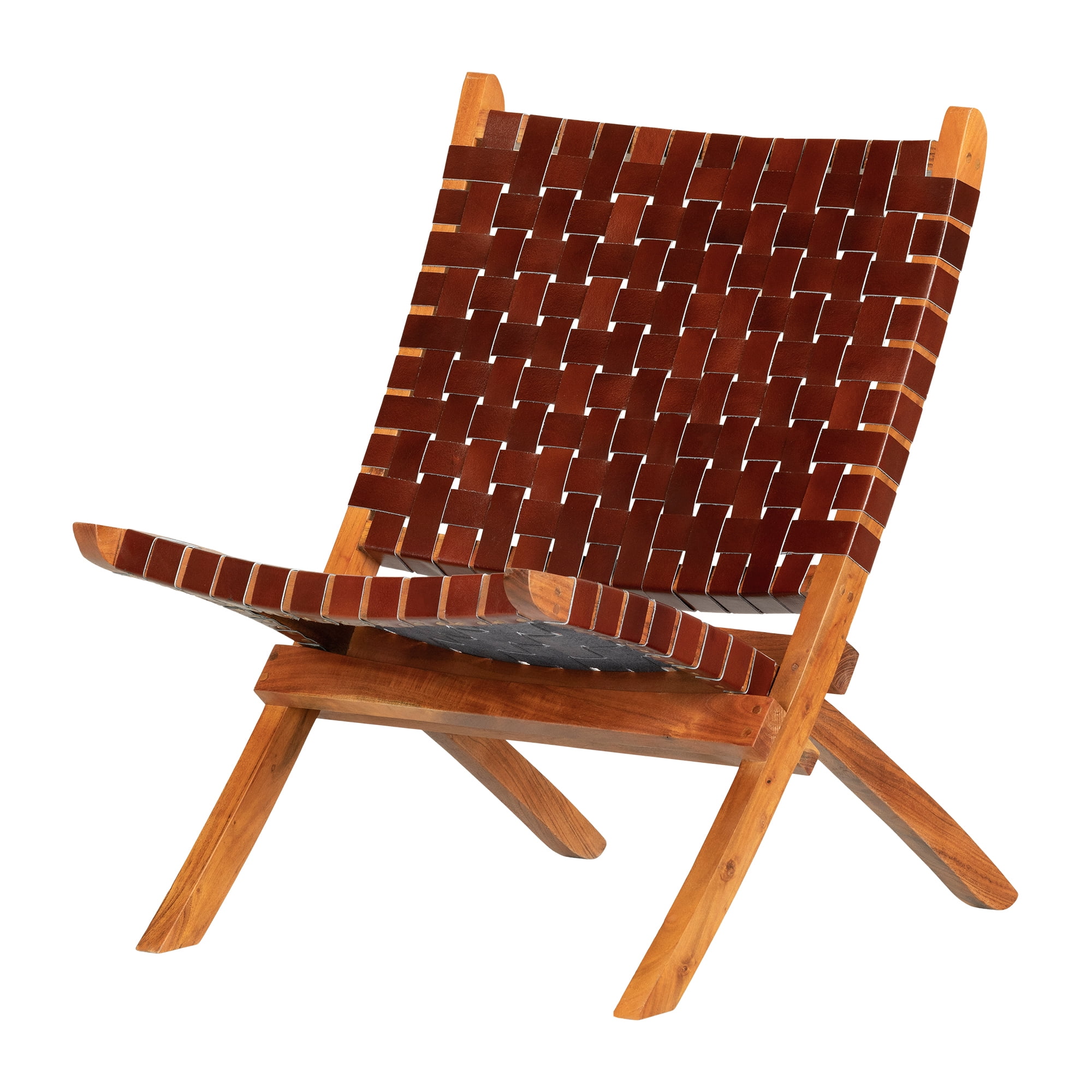 South Shore Balka Woven Leather Lounge Chair, Auburn - Walmart.com