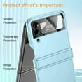 thumbnail image 2 of For Samsung Z Flip 4 Case: [Full Cover Hinge Protection] Slim Phone Case with Built-in Screen Protection Metal Volume key Protection Wireless charging for Galaxy Z Flip 4 5G(2022),Sky Blue, 2 of 7
