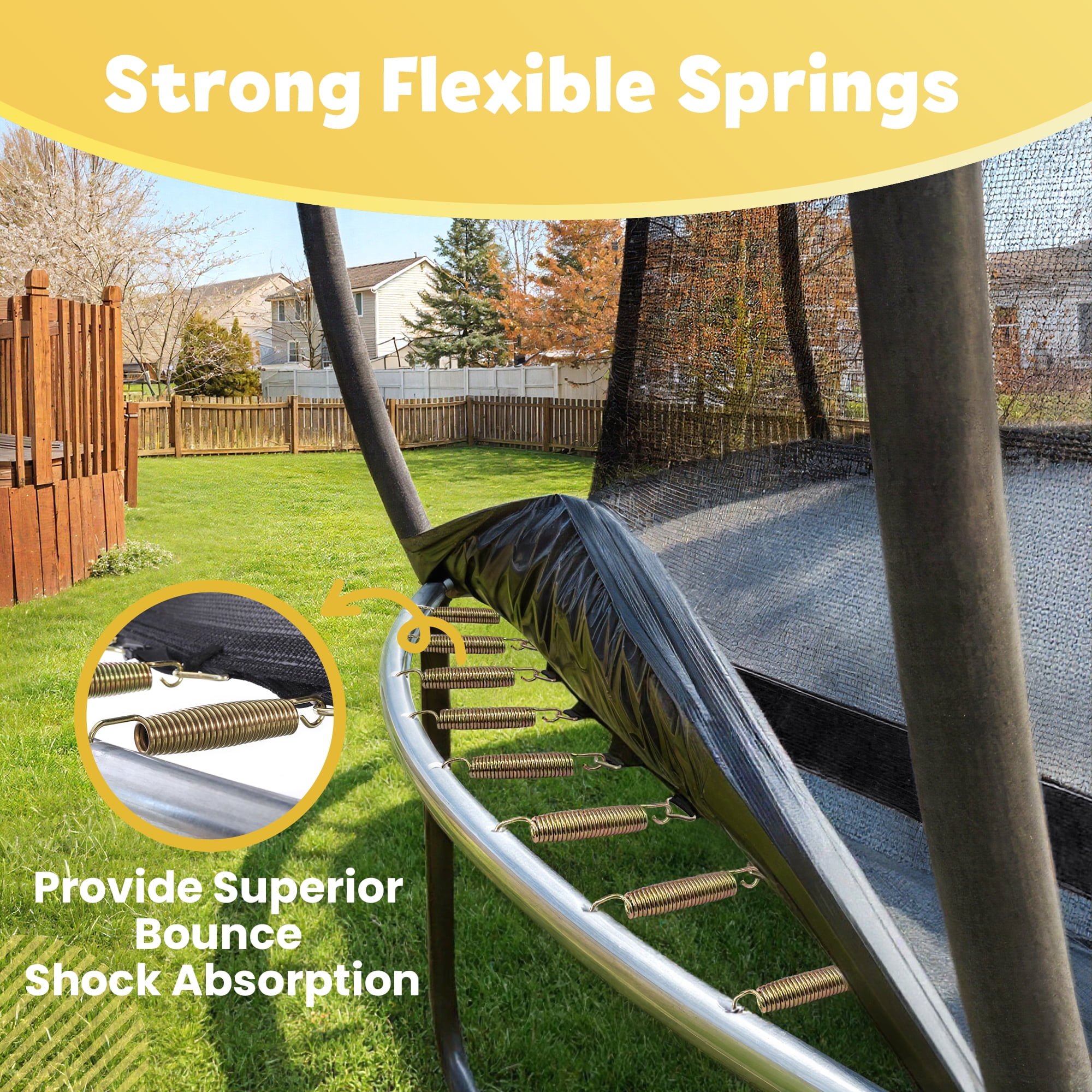 SERAY 10FT, 12FT, 14FT Outdoor Trampoline with Safety Enclosure Net, Ladder and Rust-Resistant Frame, ASTM Certified Backyard Trampoline for Kids and Adults