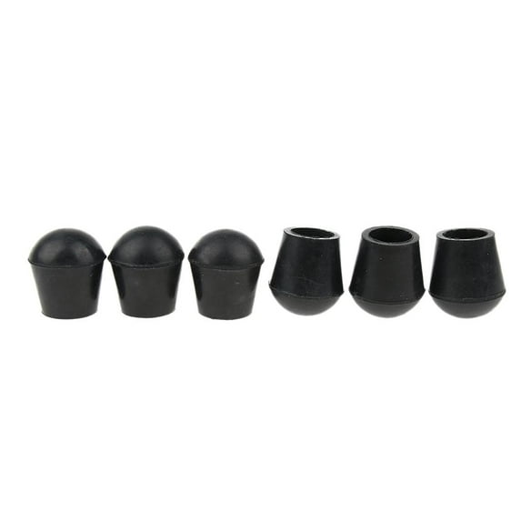 6 Pieces Durable Rubber Tips Set For Foldable Triangle Cane Stool Folding Crutches Seat 3/4 inch Gray Black