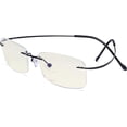 thumbnail image 1 of Eyekepper Blue Light Filter Reading Glasses Women Men - UV Protection Titanium Rimless Computer Readers - Black +1.25, 1 of 7