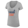 thumbnail image 2 of Women's G-III 4Her by Carl Banks  Heather Gray Detroit Tigers Team Graphic V-Neck Fitted T-Shirt, 2 of 3