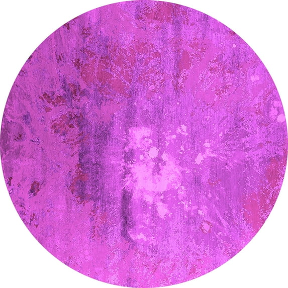 Ahgly Company Indoor Round Oriental Pink Industrial Area Rugs, 3' Round