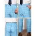 thumbnail image 6 of Lars Amadeus Men's Business Plaid Lightweight Regular Fit Flat Front Checked Pants, 6 of 6