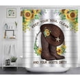 thumbnail image 3 of 4PCS Western Cowboy Riding Horse Shower Curtain Set, Vintage Wild West Texas Ranch Country Rustic Farmhouse Bathroom Decor, Brown Shower Curtain, Non-Slip Bath Mat Toilet Rug, Life is A Rodeo, 3 of 8