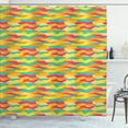 thumbnail image 1 of Ambesonne Geometric Shower Curtain, Funky Tiles, 69"Wx84"L, Jade Green Marigold, 1 of 2