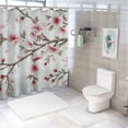 thumbnail image 7 of Orinice Cherry Blossoms Bathroom Decor Set, Colorful Luxurious Graphic Print Polyester Fabric Fashion Shower Curtain Set with Hooks, Washable Bathroom Decor Sets, Multi-Size 69x72, 7 of 7