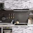 thumbnail image 5 of Caltero Marble Wallpaper Peel and Stick Countertop Wall Stickers Black and White Wallpaper for Bathroom Kitchen Walls,15.7" x 118", 5 of 9