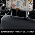 thumbnail image 4 of Kdxio Hand Drawn Animals Pattern Print 2 Piece Car Head Rest Covers Set Auto Front/Rear Seats Headrest Cover Universal Fit Most Cars,Sedan, SUV, 4 of 9