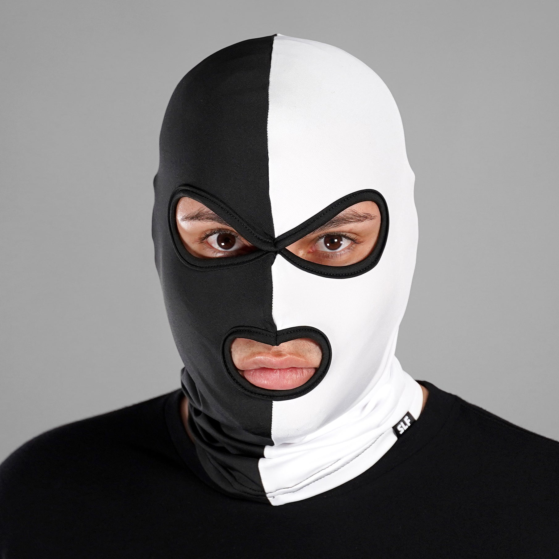 Black White 3 Hole Ski Mask