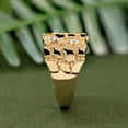 thumbnail image 4 of Diastar Jewels Men's Round Cut CZ 14K Yellow Gold Finish Silver Nugget Ring For Gift, 4 of 5