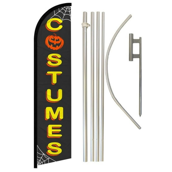 Halloween Costumes Windless Banner Flag & Pole Kit