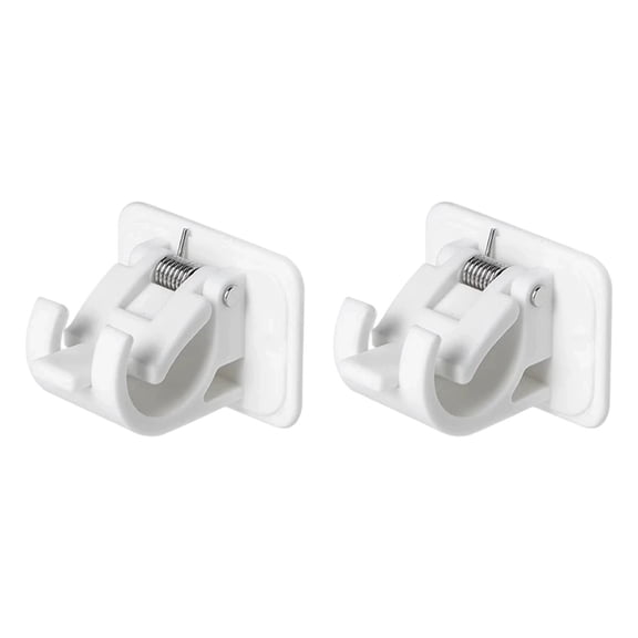 Universal Curtain Rod Holders, No Drill Curtain Rod Brackets, Self Adhesive Curtain Rod Brackets, Nail Free Curtain Rod Hooks for Bathroom, Kitchen, 2 Pack