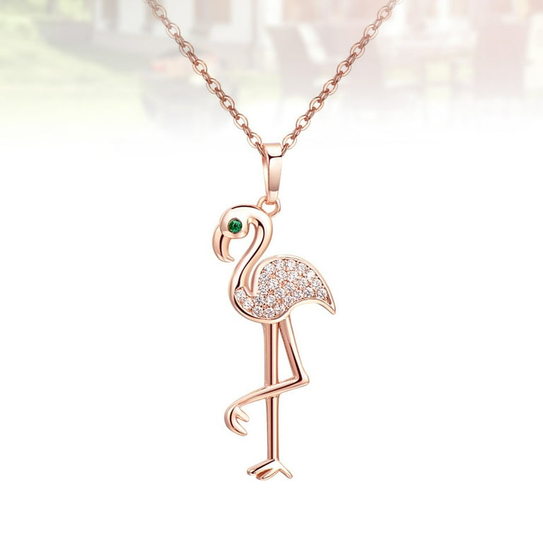 Rose gold shop flamingo necklace