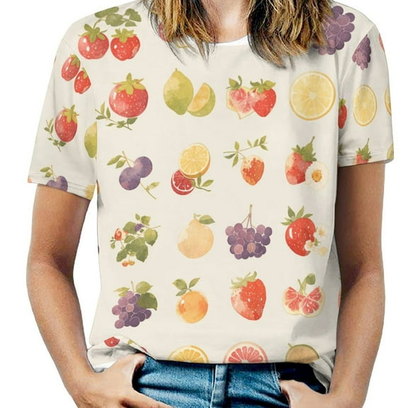 Various Fruits Women's T-Shirt Short Sleeve T Shirts Tops Tee Ladies Loose T