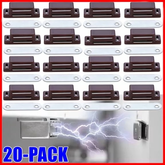 20Pack Brown Magnetic Door Catches Kitchen Cupboard Wardrobe Cabinet Latch Catch