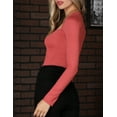 thumbnail image 3 of Doublju Women's Long Sleeve Square Neck Slim Fit Casual Top, 3 of 4