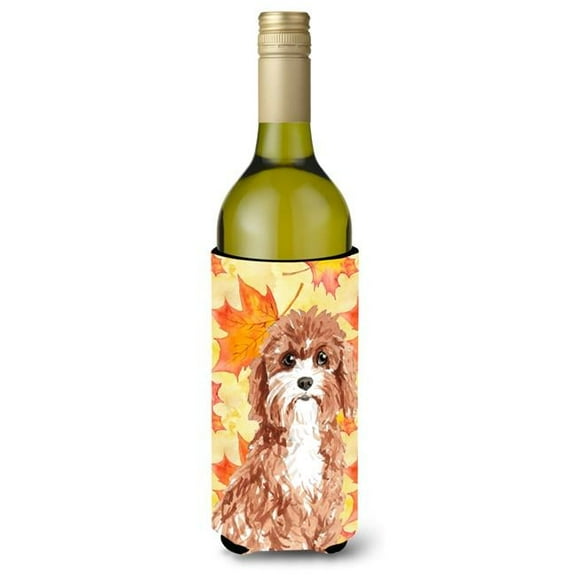 Fall Leaves Cavapoo Wine Bottle Beverge Insulator Hugger