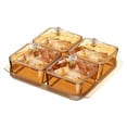 thumbnail image 3 of Luzkey Dried Fruit Plate Set Spice Jars Food Storage Box with Lids Appetizer Plate Decorative Candy Bowl for Dining Room Countertop 4 Grid Brown, 3 of 8