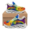 thumbnail image 1 of Zapatillas de baloncesto antideslizantes con cordones y diseño personalizado del orgullo LGBT para mujer, zapatillas populares para exteriores, viajes y fitness., 1 of 6