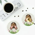 thumbnail image 5 of Balery 6 Pcs Brown Bunnyleather Coasters Set, Drink Table Cup Coasters For Living Room Kitchen Coffee Decor, 5 of 9
