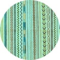 thumbnail image 1 of Ahgly Company Indoor Round Oriental Light Blue Modern Area Rugs, 8' Round, 1 of 4