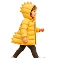thumbnail image 2 of Chiccall Toddler Kids Cute Dinosaur Quilted Winter Coat Boys Girls Hooded Zip Padded Jacket Outerwear for Boys Girls Yellow 9-10 Years, 2 of 10