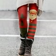 thumbnail image 2 of Fiaer Christmas Women's Leggings Santa High Waisted Xmas Tight Trousers Plus Size Stretch Tummy Control Yoga Pants Red1 L, 2 of 5