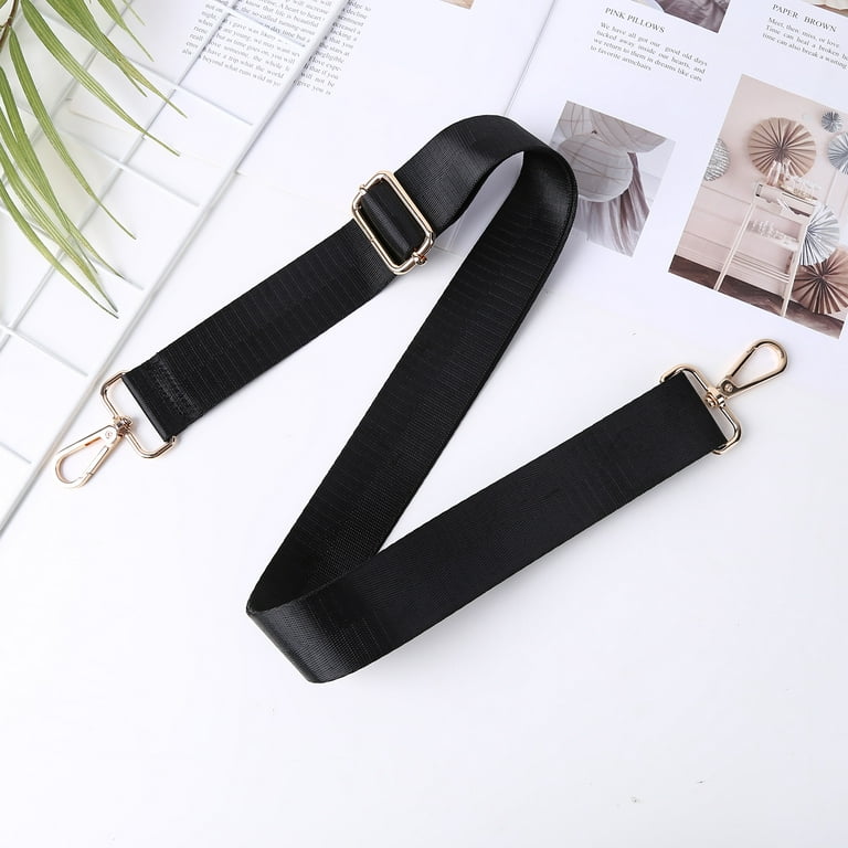YFMHA Bag Shoulder Strap Soft Canvas Bag Strap with Metal Swivel Hooks ( Black) 