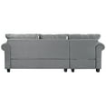 thumbnail image 6 of Modern L-Shaped Sectional Sofa, Gray Mid Century Couches and Sofas with 2 Pillows, Soft Polyester Blend 3-Seater Upholstered Couch for Small Space, High End Furniture Sofa Set for Living Room, Q14164, 6 of 12