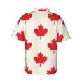 thumbnail image 4 of Xecao Happy Canada Day print Hawaiian shirt - a stylish short-sleeve button-down for men, perfect for casual beach and tropical outings., 4 of 9