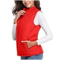thumbnail image 4 of Women's Quilted Gilet Sale Clearance, Stand Collar Lightweight Zip Padded Vest Body Warmer For Women With Zip Pockets Ladies Quilted Gilet Stand Collar Waistcoat Zip Up Vest Lightweigt Down Jacket, 4 of 7