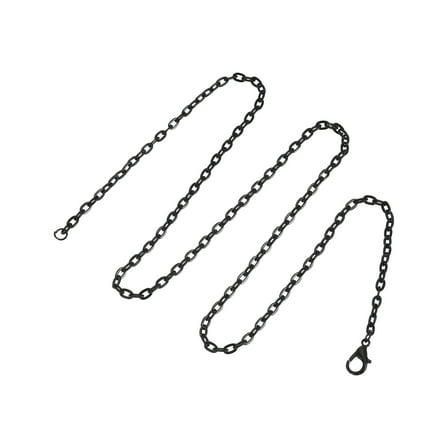 Uxcell 20 pack 23.6 inch Necklace Chains Bulk 3.2mm Black Plated Cable Chains with Lobster Clasps for Jewelry Making