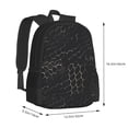 thumbnail image 2 of Large Capacity Backpack 16.5×12.5×5.5in Widened Shoulder Strap Design Main Bag Large Top Handle Belt Adjustable Shoulder Strap Snake Skin Print Style Darkgray_3, 2 of 8