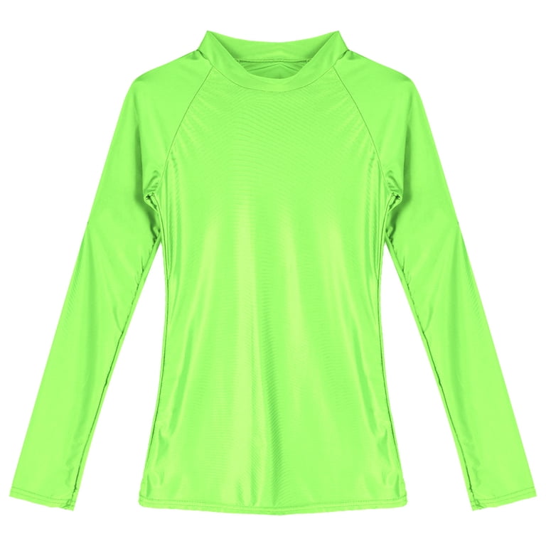 YIZYIF Womens Glossy Long Sleeve T-Shirt Seamless Nylon Spandex