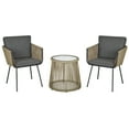 thumbnail image 1 of Outsunny 3 Pieces Wicker Patio Furniture Set, Rattan Bistro Set, Grey, 1 of 10