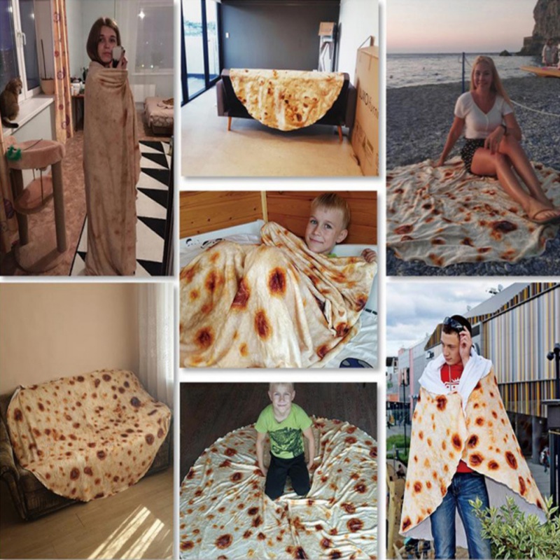 (60 Inch) Giant Burrito Blanket Double Sided - Premium Soft Flannel Round,Novelty Adult and Kids Big Burrito Blanket - for Indoors,Outdoors, Travel, Home and More - image 2 of 7