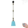 thumbnail image 1 of FSLiving J Type Track Lighting, Gimbaled Ceiling Spotlighting Remote Control, Color Changing RGBW A19 Party Bulbs Juno Track Light for Kitchen Beam Vaulted Ceiling Disco Ball, Macaron Blue, 1 of 8