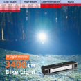 thumbnail image 3 of Lámpara de bicicleta ACRUNU superbrillante de 3400 lúmenes con batería de 8 horas IPX67, 3 of 8