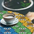 thumbnail image 2 of Ambesonne Poop Emoji Fitted Round Tablecloth, Rainbow Pile of Poo Art, 40"- 44" Diameter, Sea Green Pale Purple, 2 of 4