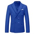 thumbnail image 5 of NoxwB (XL-6XL)Men's Big and Tall Formal Dress Blazer&Waistcoat&Trouser 3 PC Set Casual Wedding Business Suit Stage Performance Outfit Blue 6XL, 5 of 5