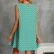 thumbnail image 4 of Vestido Corto para Mujeres Verano Moda Casual Impreso Lado Plisado Cuello Redondo Vestido sin Mangas para el Uso Diario, 4 of 7