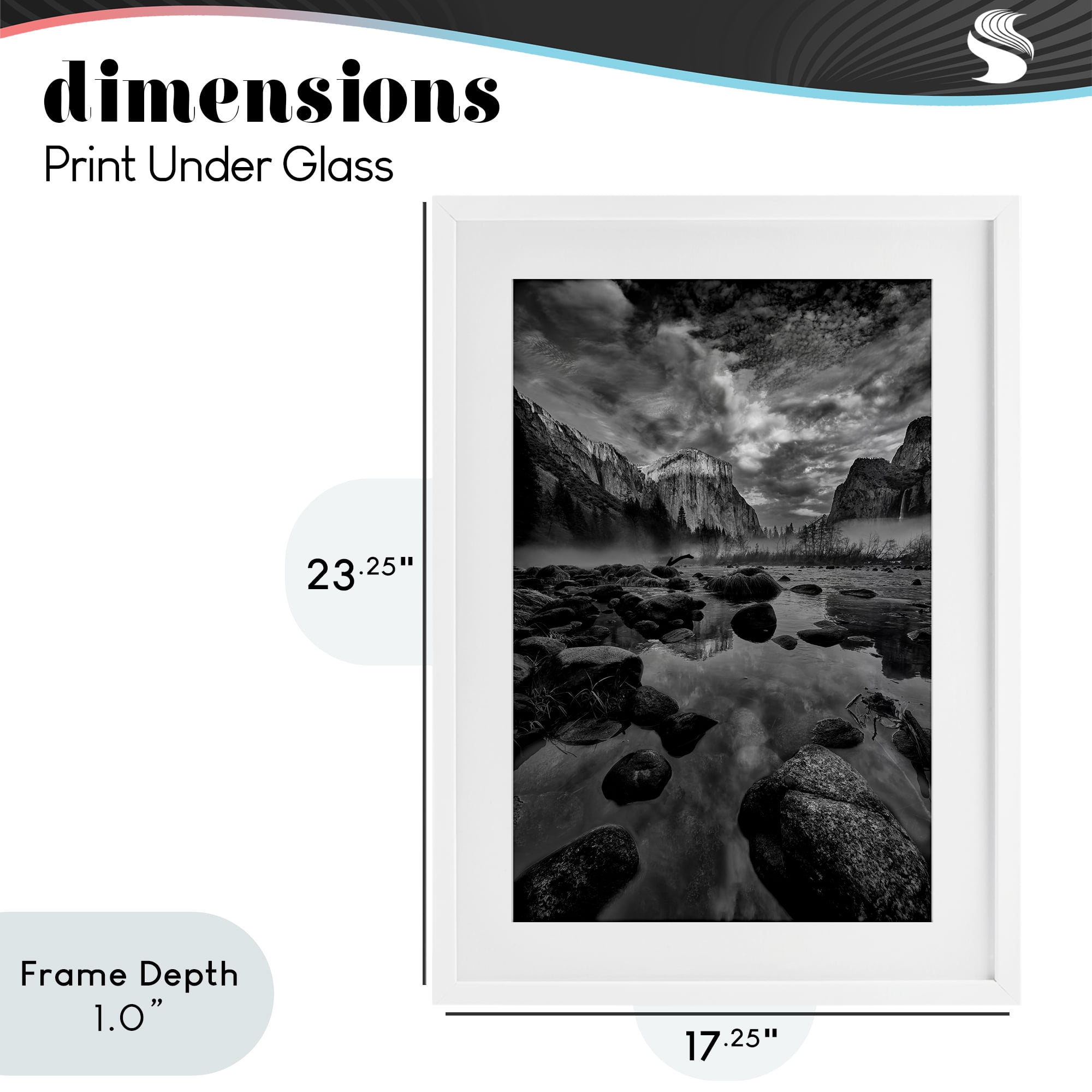 Stupell Industries Morning in Yosemite Valley White Framed Print Under Glass, design by Jon Evan